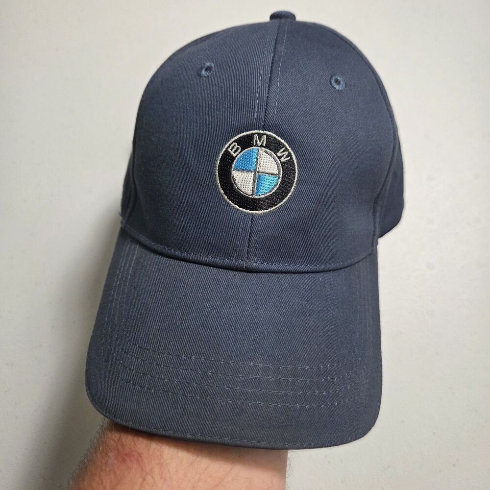 ​BMW Roundel Logo Hat Mens OSFA Dark Navy Blue Embroidered Dad Cap Strapback